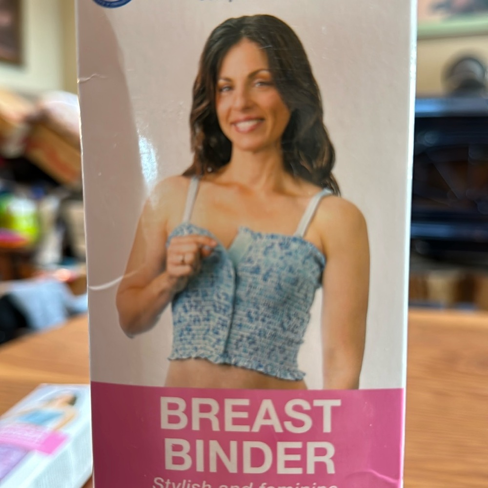 EAB Medical Breast Binder size L w/velcro & elastic smoking Lilac w/flowers NEW